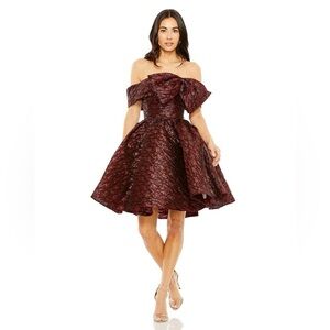 Mac Duggal 68622 NWT Bow Neck Off-The-Shoulder Dress